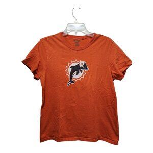 Reebok Womens Miami Dolphins T Shirt Sz M Orange NFL Football